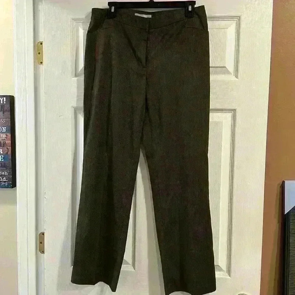 Chico’s Brown Tweed Trousers-EUC; Size 10S - Picture 1 of 3